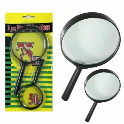 Magnifying glass Lens reading aid made of glass real glass magnifying glass that can be used on both sides glass breakage-proof magnifying glass, Protect Eyes, 75mm 50mm (2pc Set)
